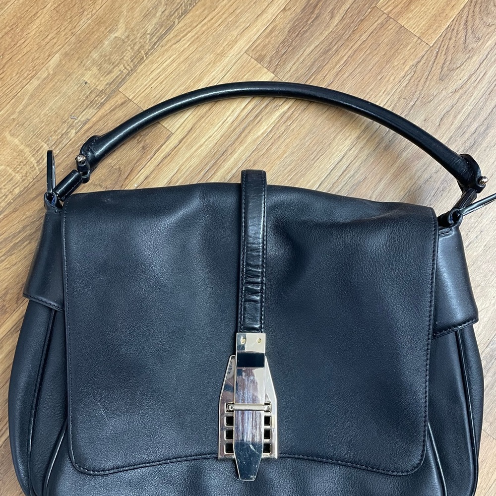 Theyskens' Theory Black Leather Shoulder Bag